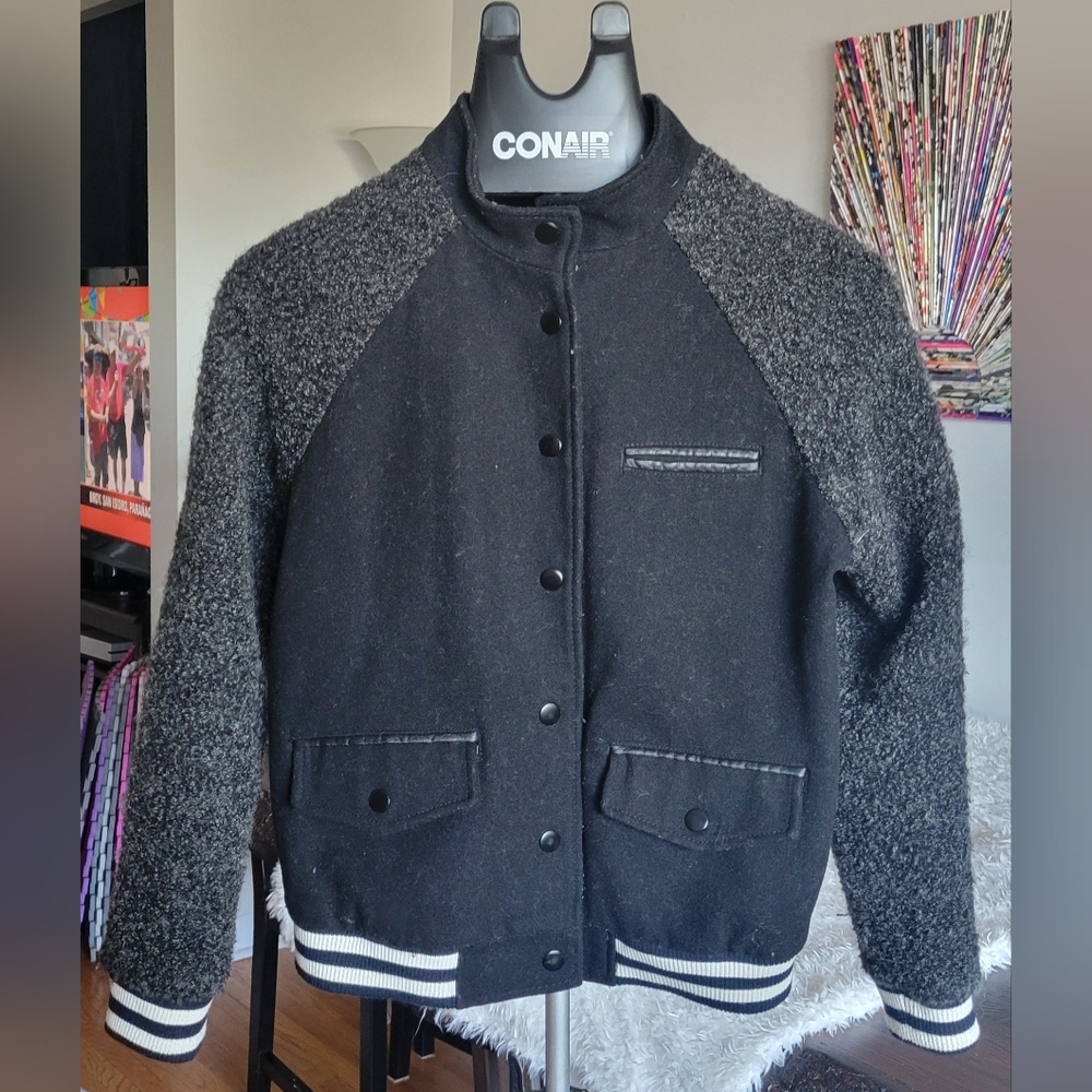 Forever 21 Black and Gray Varsity Jacket